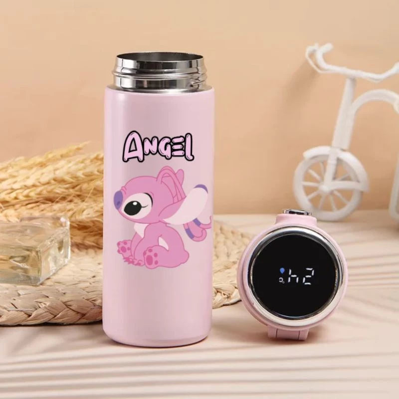 Garrafa Térmica Stitch e Angel – Mantenha Suas Bebidas na Temperatura Perfeita com Muita Fofura! 💙💜