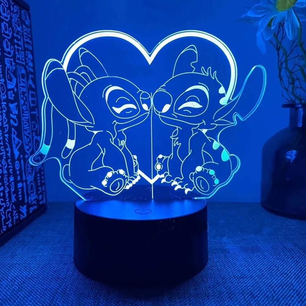 Luminária 3D Acrílica do Stitch | Iluminação Mágica! 🌟