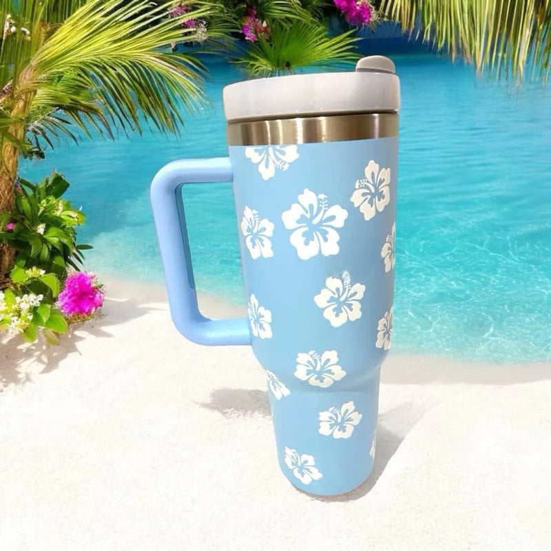 Copo Térmico Stitch Personalizável 🥤✨ - 1200ml de Estilo e Praticidade! 💙🌴