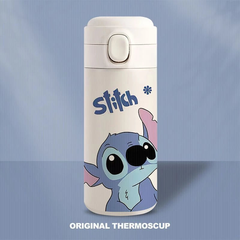 Garrafa Térmica Stitch e Angel – Mantenha Suas Bebidas na Temperatura Perfeita com Muita Fofura! 💙💜