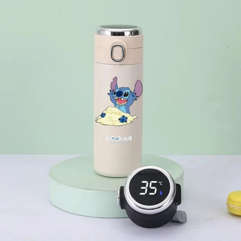 Garrafa Térmica Stitch e Angel – Mantenha Suas Bebidas na Temperatura Perfeita com Muita Fofura! 💙💜