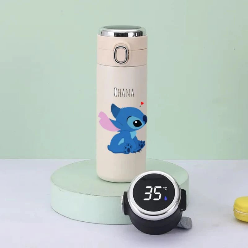 Garrafa Térmica Stitch e Angel – Mantenha Suas Bebidas na Temperatura Perfeita com Muita Fofura! 💙💜