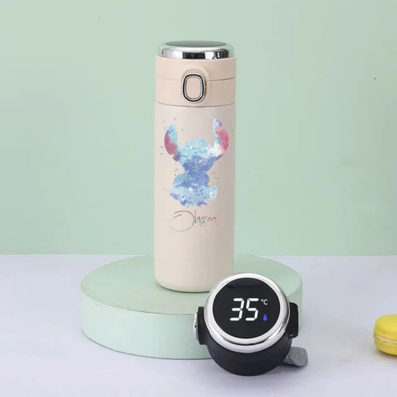 Garrafa Térmica Stitch e Angel – Mantenha Suas Bebidas na Temperatura Perfeita com Muita Fofura! 💙💜