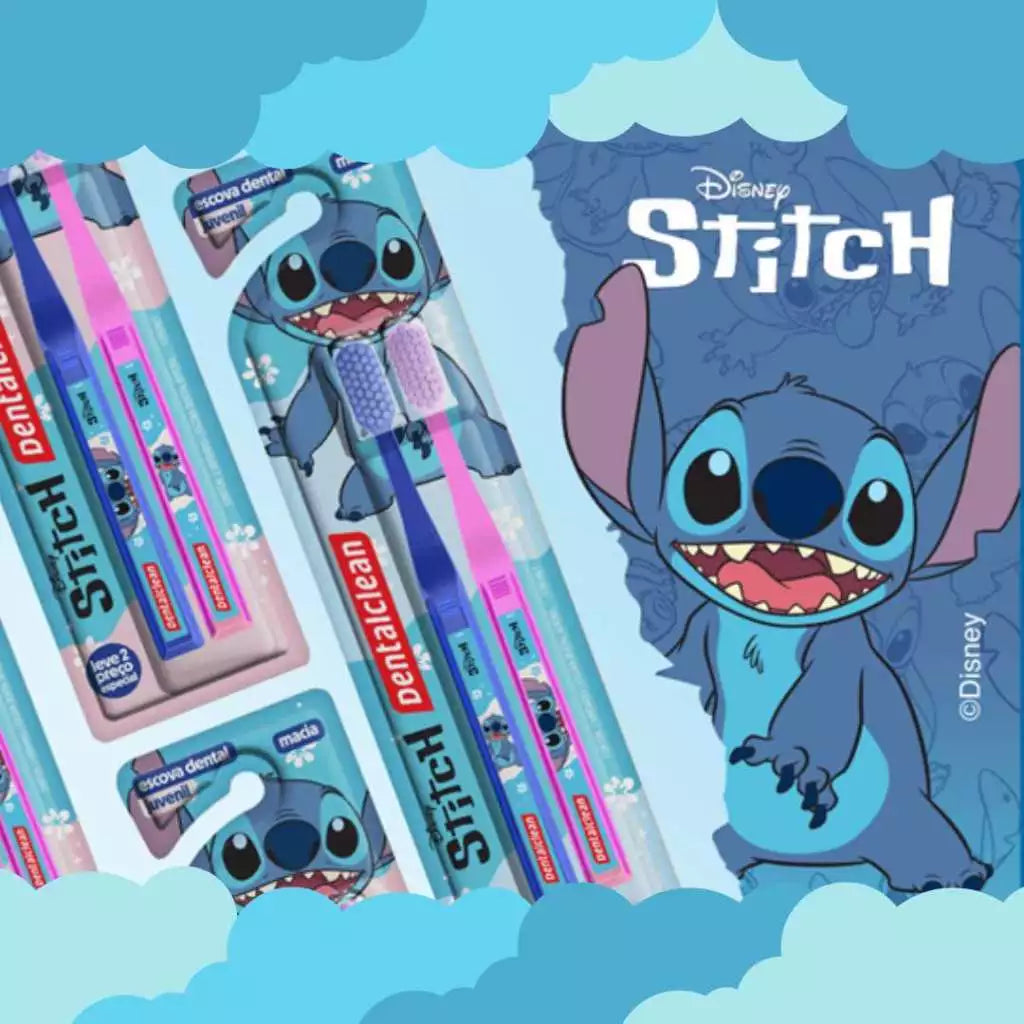 Kit de Escovas de Dente Stitch – Cuide do Seu Sorriso com Estilo! 💙🦷