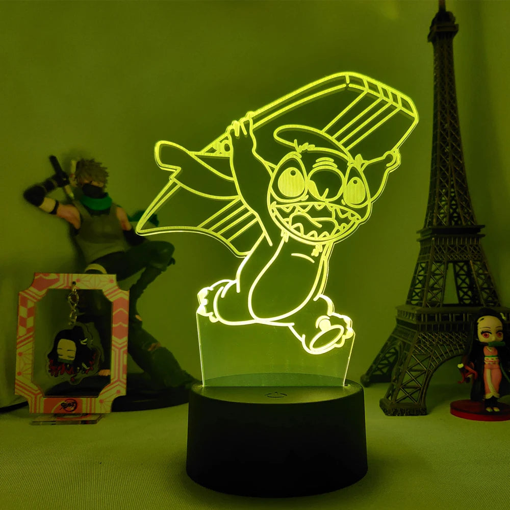 Luminária 3D Acrílica do Stitch | Iluminação Mágica! 🌟