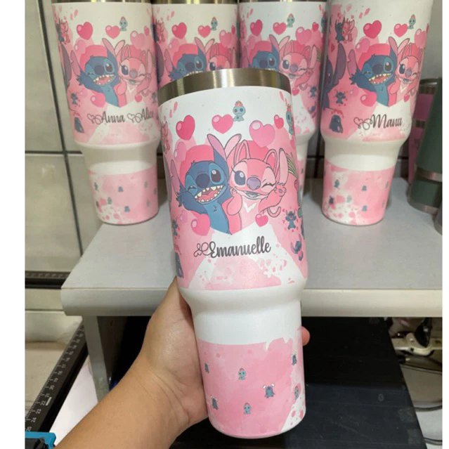 Copo Térmico Stitch Personalizável 🥤✨ - 1200ml de Estilo e Praticidade! 💙