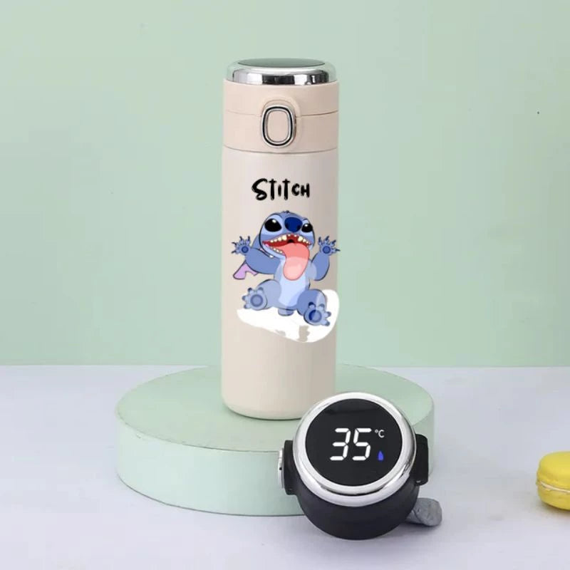 Garrafa Térmica Stitch e Angel – Mantenha Suas Bebidas na Temperatura Perfeita com Muita Fofura! 💙💜