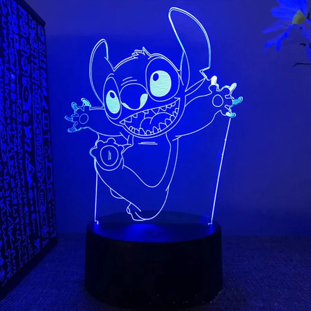 Luminária 3D Acrílica do Stitch | Iluminação Mágica! 🌟