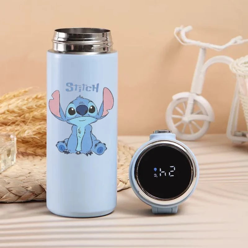 Garrafa Térmica Stitch e Angel – Mantenha Suas Bebidas na Temperatura Perfeita com Muita Fofura! 💙💜