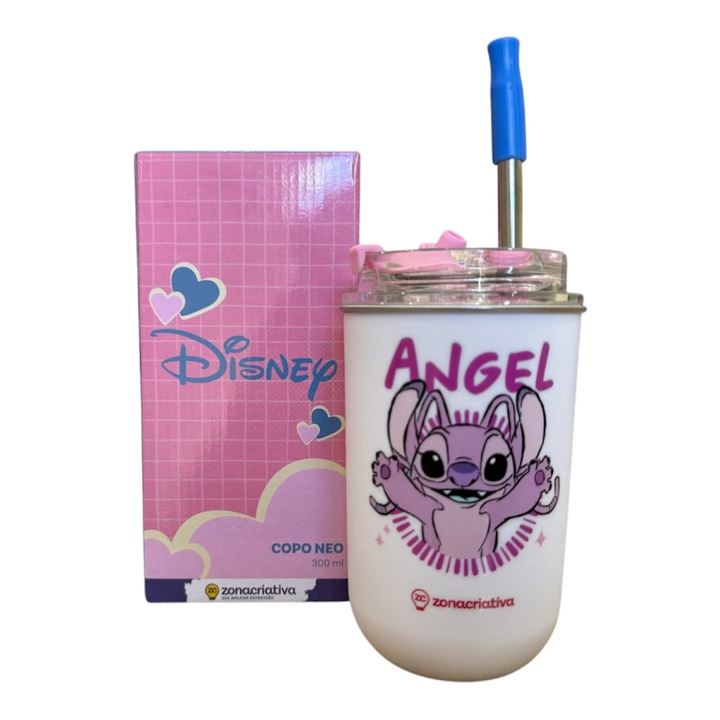Copo Neo Stitch e Angel – Hidrate-se com Estilo e Magia! 💙