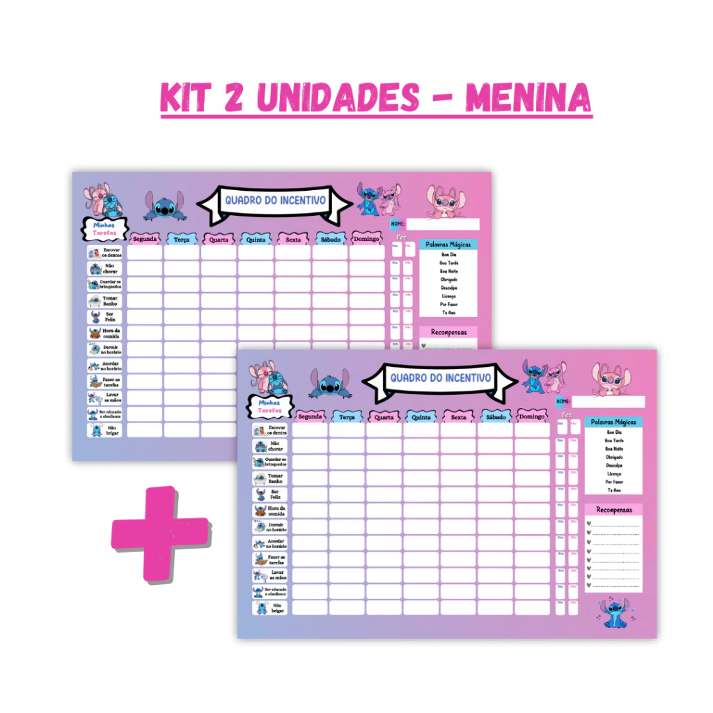 Quadro do Incentivo Stitch – Organização e Diversão para as Crianças! 💙