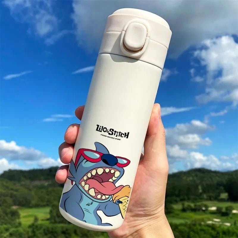 Garrafa Térmica Stitch e Angel – Mantenha Suas Bebidas na Temperatura Perfeita com Muita Fofura! 💙💜