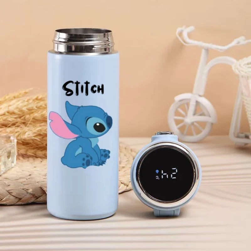 Garrafa Térmica Stitch e Angel – Mantenha Suas Bebidas na Temperatura Perfeita com Muita Fofura! 💙💜