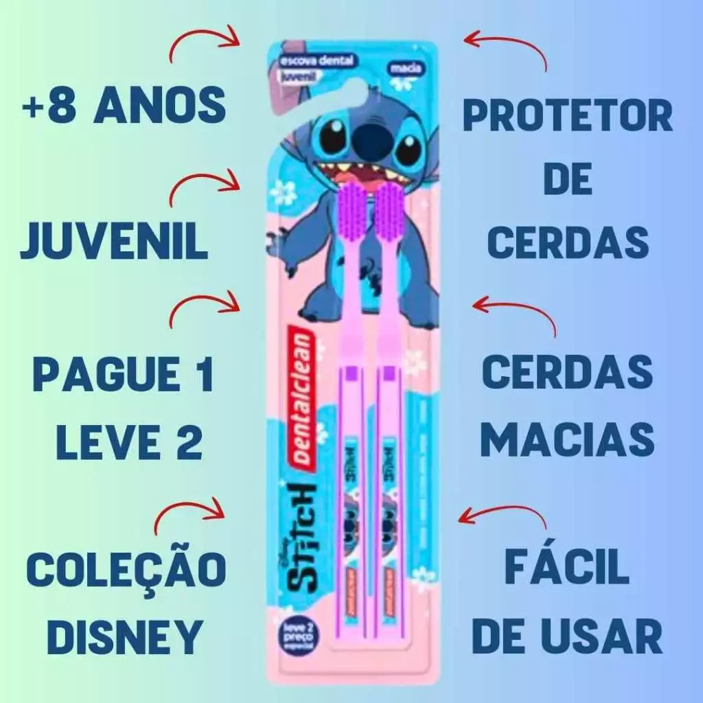 Kit de Escovas de Dente Stitch – Cuide do Seu Sorriso com Estilo! 💙🦷