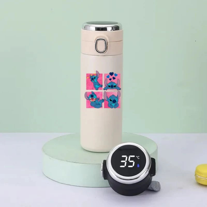 Garrafa Térmica Stitch e Angel – Mantenha Suas Bebidas na Temperatura Perfeita com Muita Fofura! 💙💜