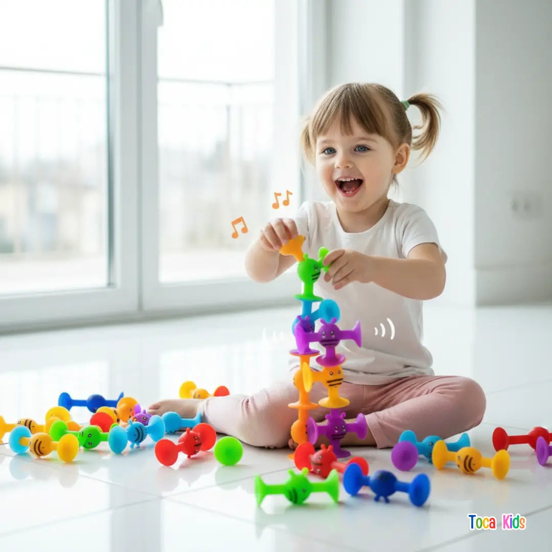 Brinquedo de Construção com Ventosa Educativo 48pcs | Toca Kids