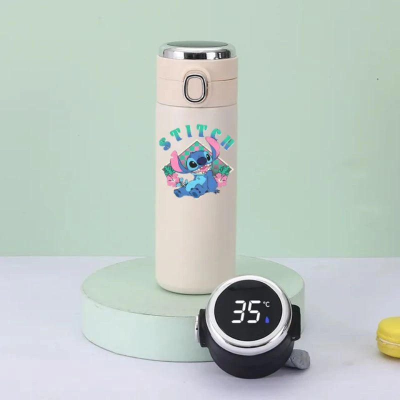 Garrafa Térmica Stitch e Angel – Mantenha Suas Bebidas na Temperatura Perfeita com Muita Fofura! 💙💜