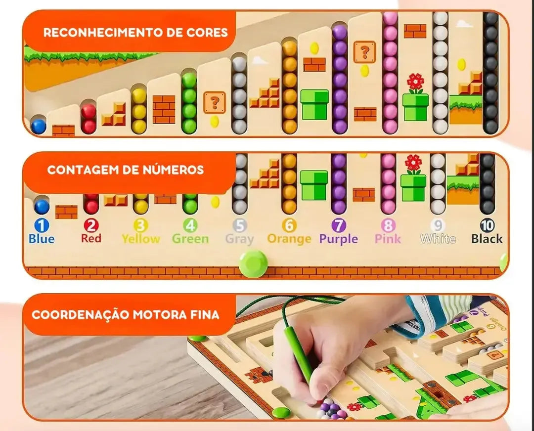 Labirinto Magnético Montessori | Raciocínio & Coordenação – Toca Kids