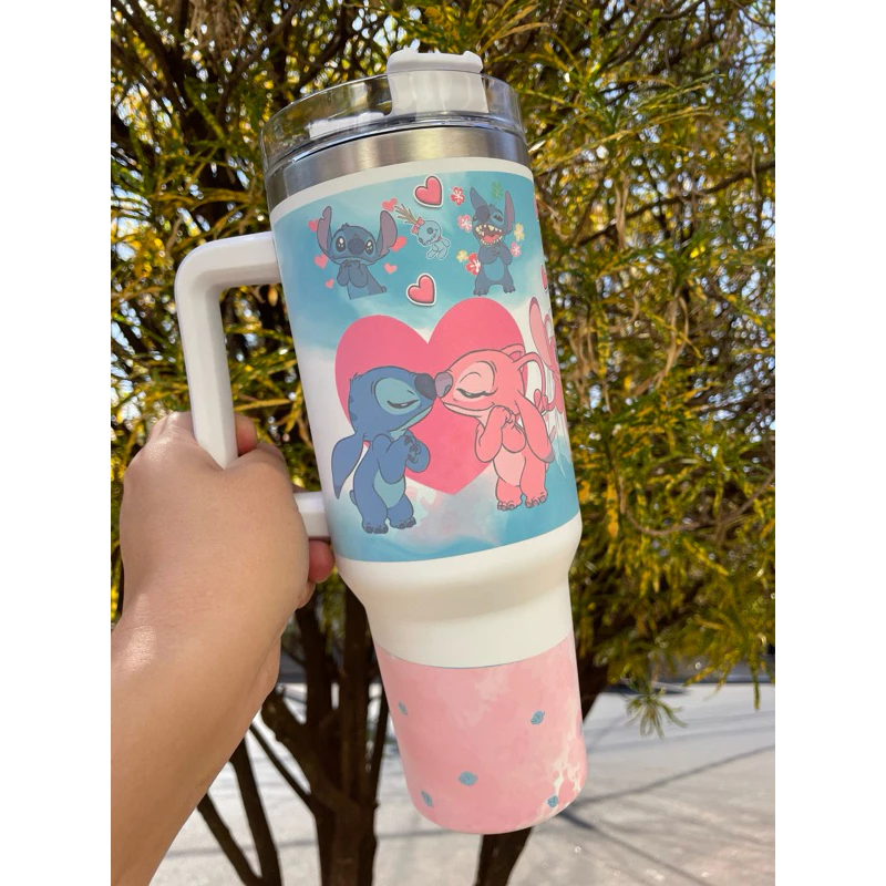 Copo Térmico Stitch Personalizável 🥤✨ - 1200ml de Estilo e Praticidade! 💙