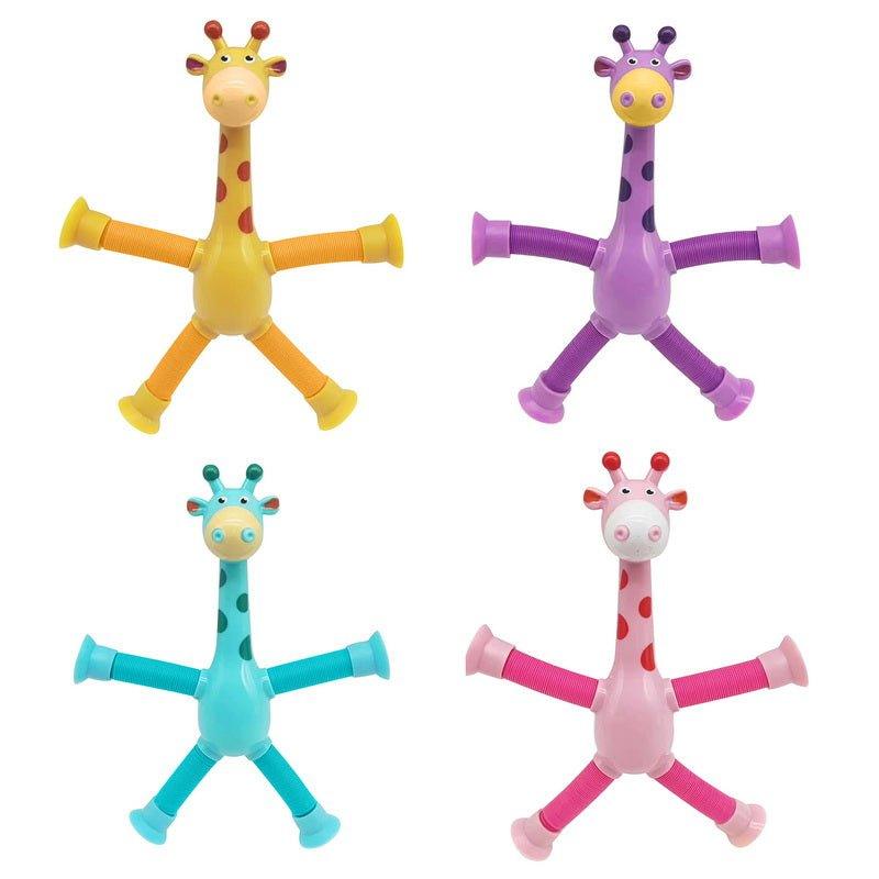 Kit 4 Girafas Telescópicas Pop Tube com Ventosa - Brinquedo Sensorial Fidget
