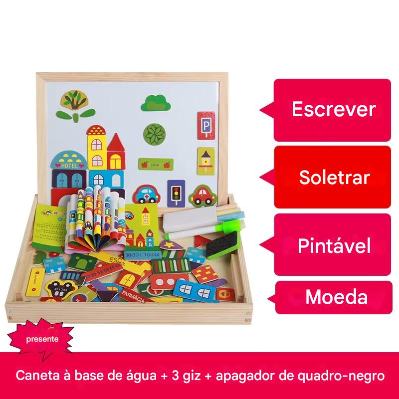 Caixa Quebra Cabeça Magnético Animais