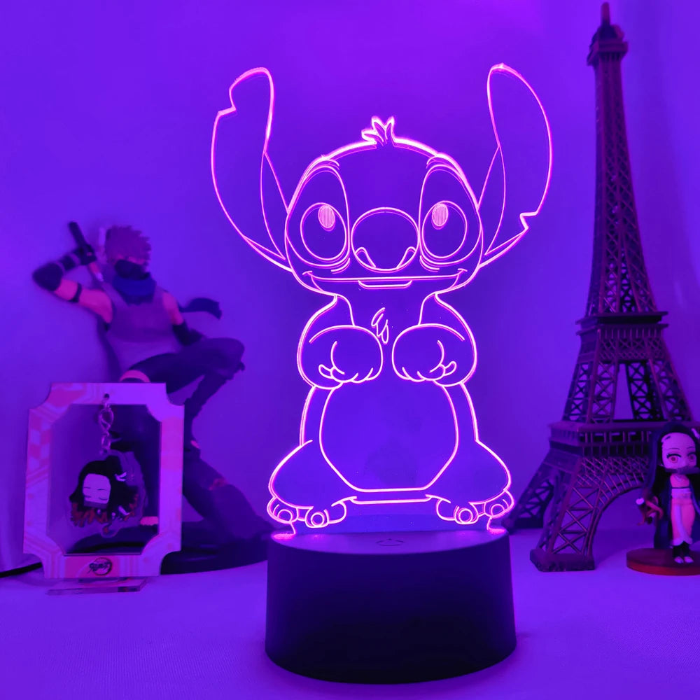 Luminária 3D Acrílica do Stitch | Iluminação Mágica! 🌟