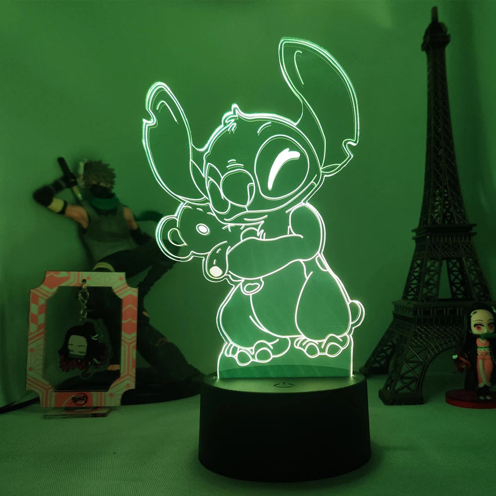 Luminária 3D Acrílica do Stitch | Iluminação Mágica! 🌟