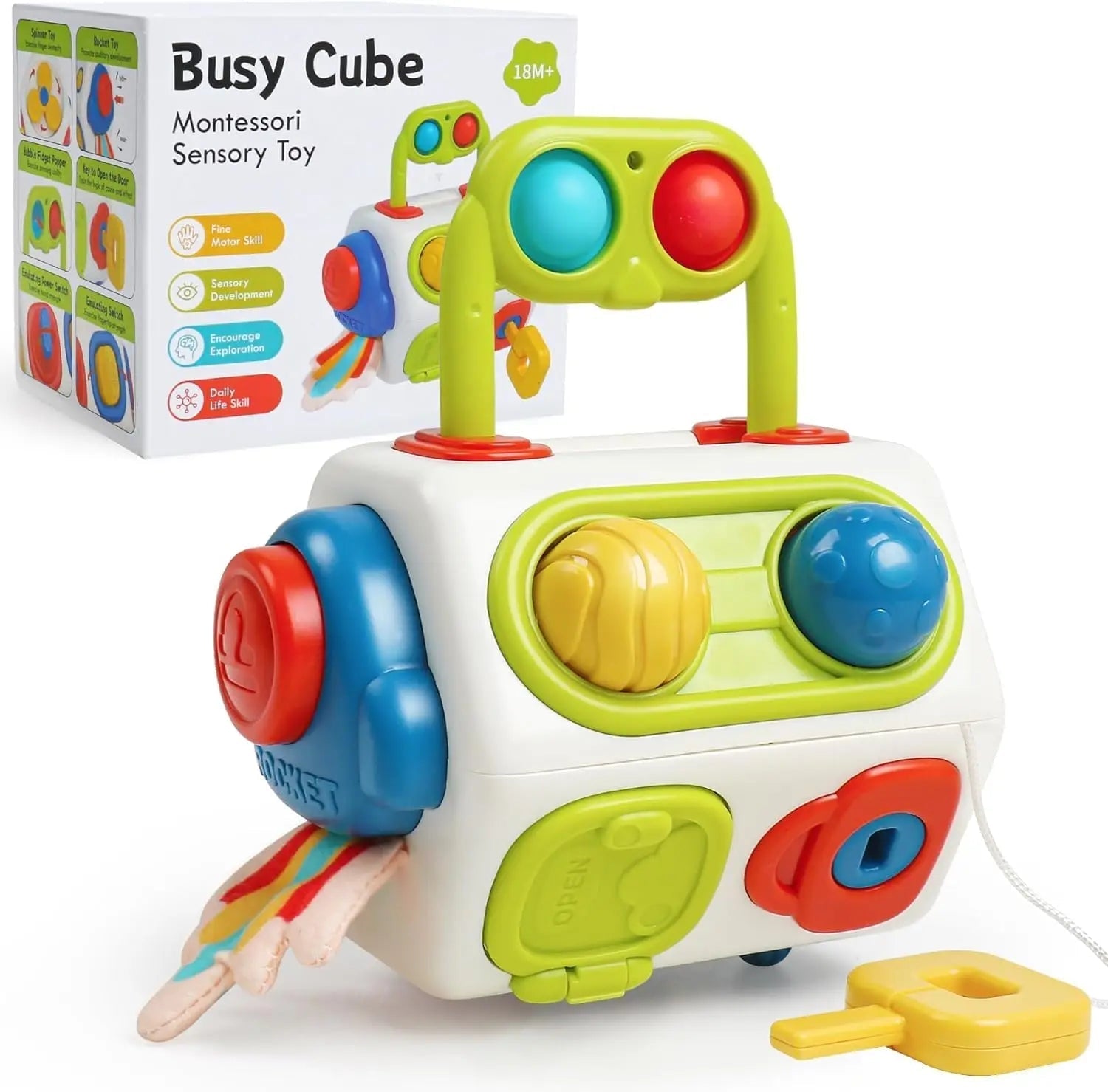 Cubo de Atividades Baby Busy Montessori – Brinquedo Educativo para Bebês