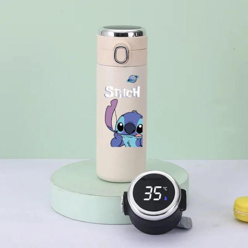 Garrafa Térmica Stitch e Angel – Mantenha Suas Bebidas na Temperatura Perfeita com Muita Fofura! 💙💜