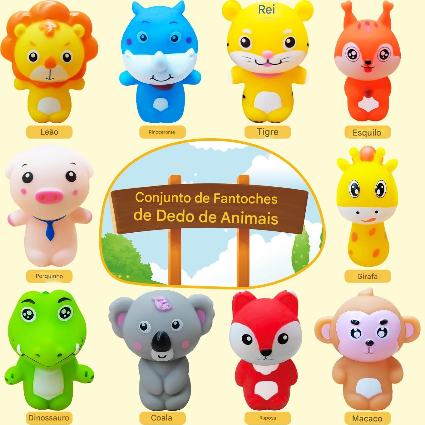 Kit Dedoche Animais Com Casca de Ovo
