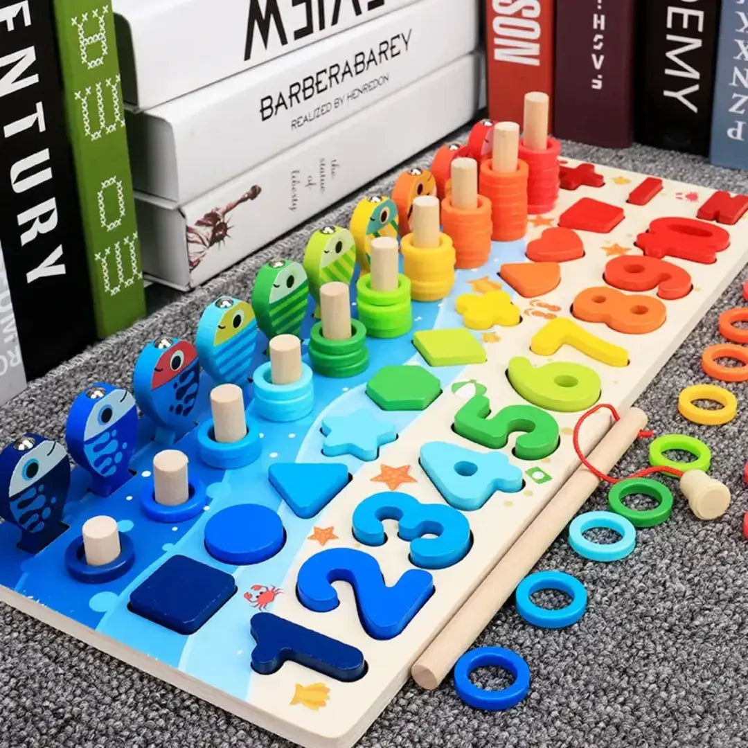 Kit Montessori Madeira – Pescaria, Números e Formas Educativo Infantil