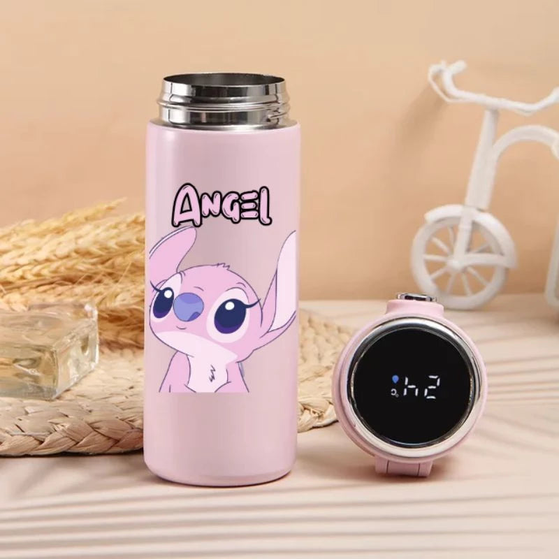 Garrafa Térmica Stitch e Angel – Mantenha Suas Bebidas na Temperatura Perfeita com Muita Fofura! 💙💜