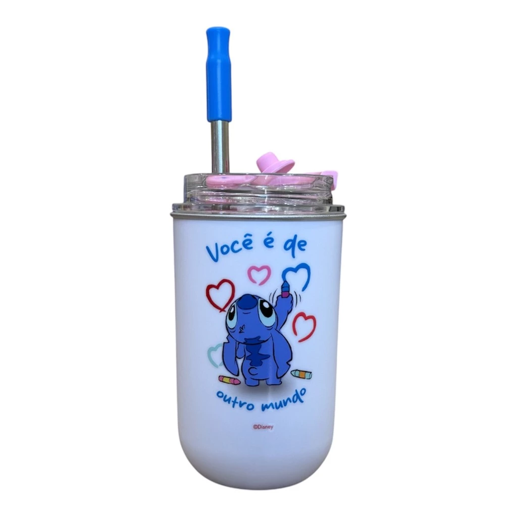 Copo Neo Stitch e Angel – Hidrate-se com Estilo e Magia! 💙