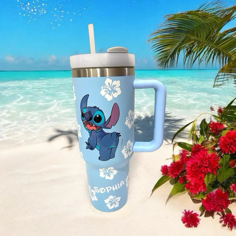 Copo Térmico Stitch Personalizável 🥤✨ - 1200ml de Estilo e Praticidade! 💙🌴