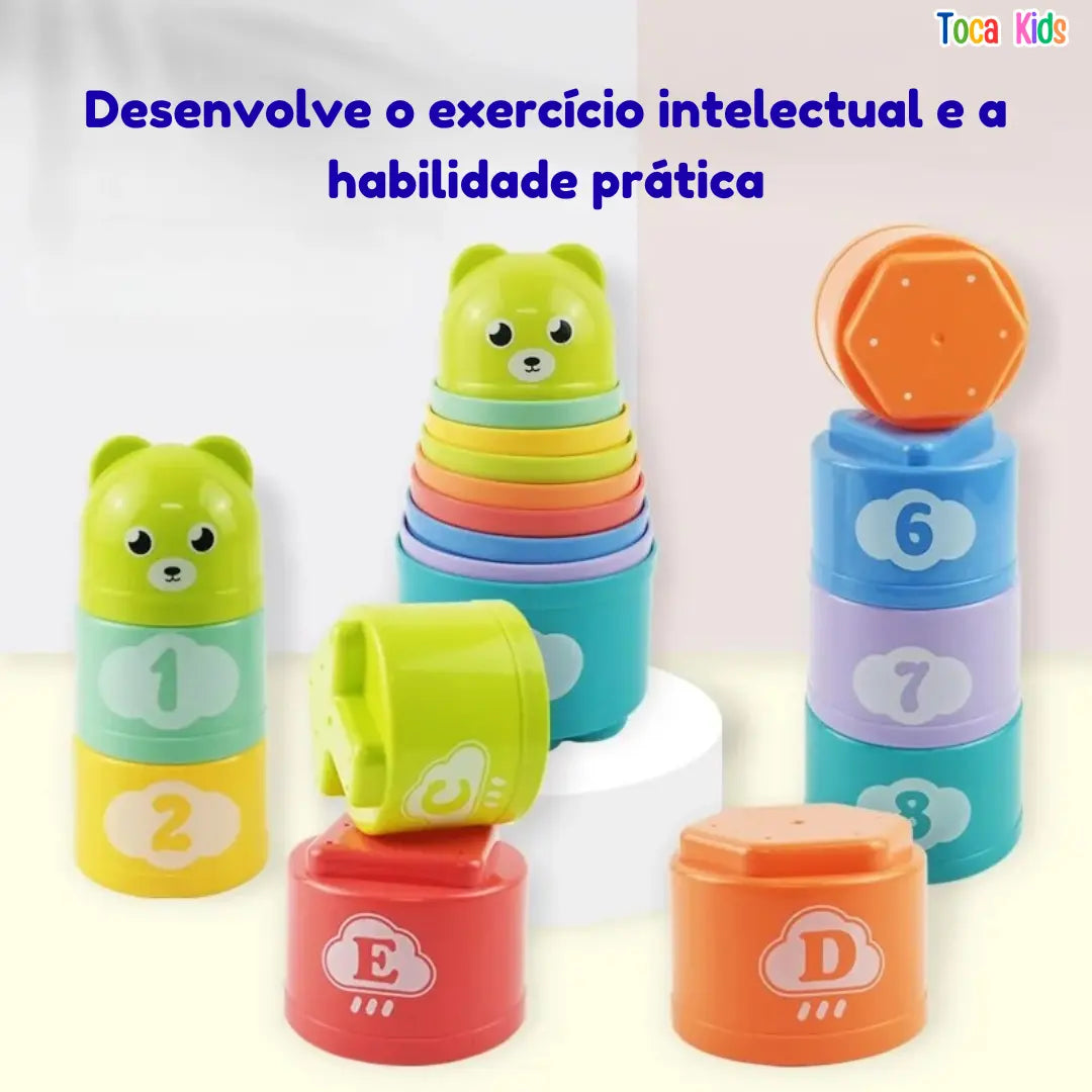Kit Educativo de Empilhar – Brinquedo de Coordenação Motora Montessori