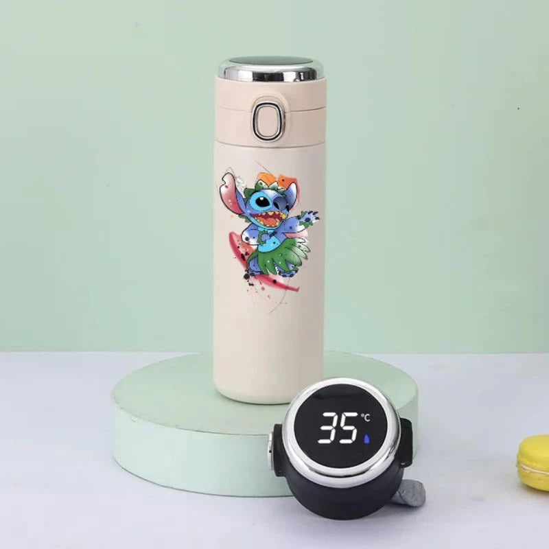Garrafa Térmica Stitch e Angel – Mantenha Suas Bebidas na Temperatura Perfeita com Muita Fofura! 💙💜