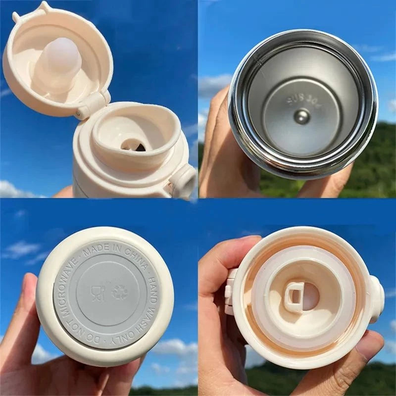 Garrafa Térmica Stitch e Angel – Mantenha Suas Bebidas na Temperatura Perfeita com Muita Fofura! 💙💜
