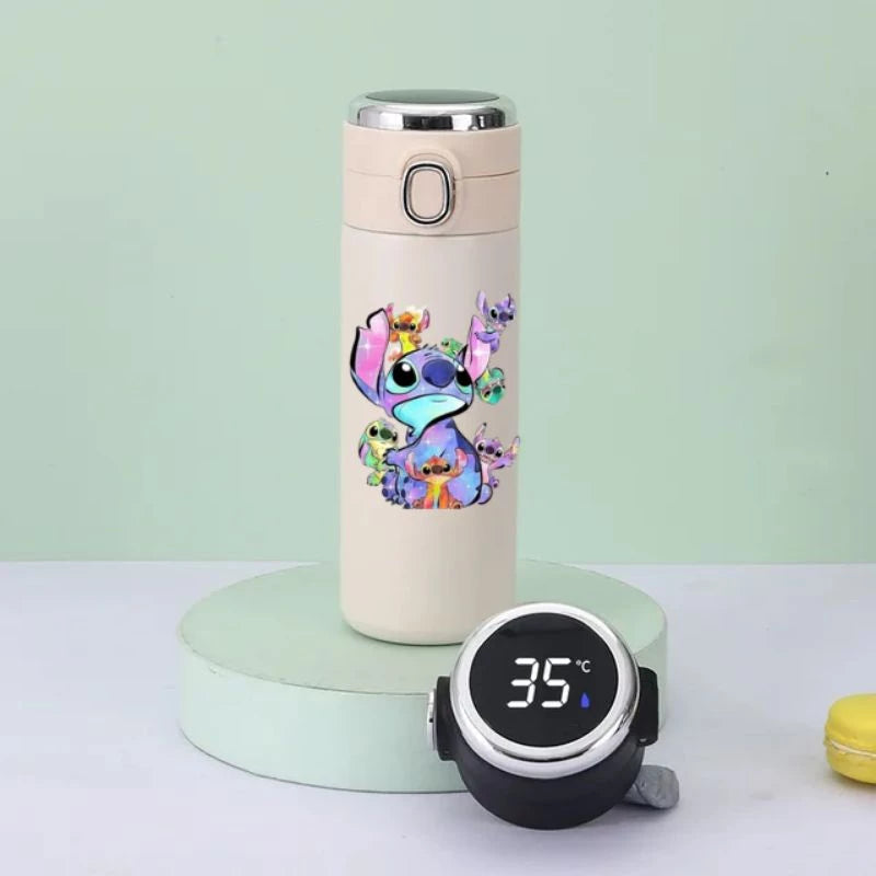 Garrafa Térmica Stitch e Angel – Mantenha Suas Bebidas na Temperatura Perfeita com Muita Fofura! 💙💜