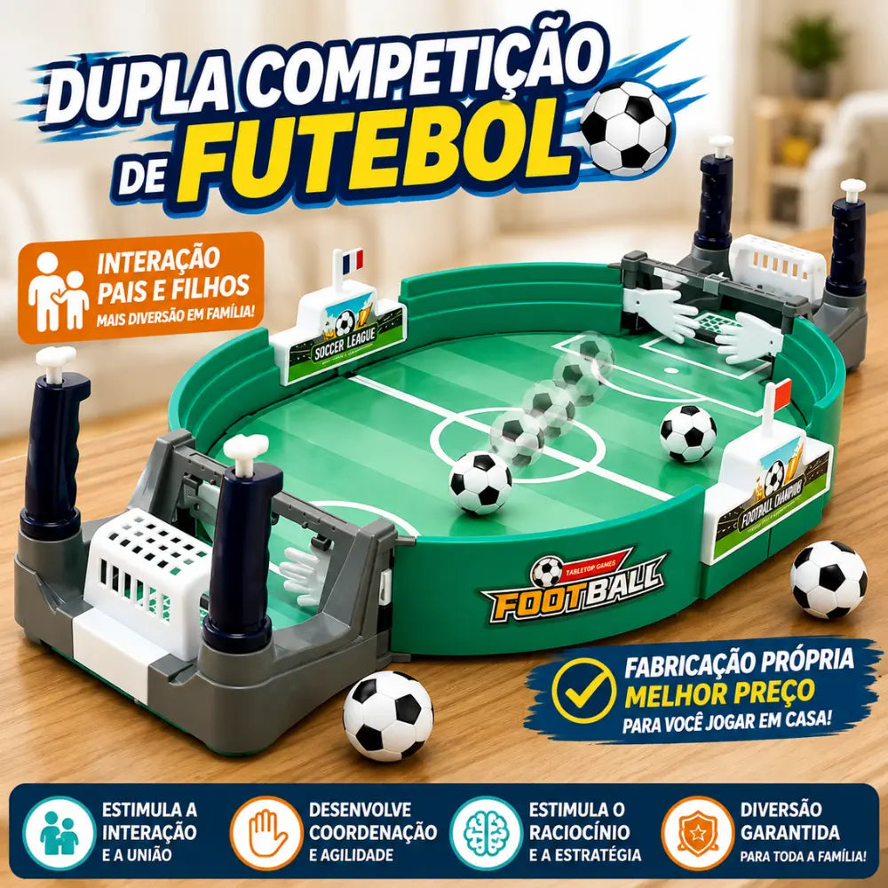 Jogo de futebol de mesa competitivo para dois jogadores