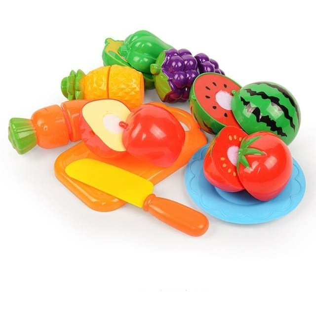 Frutinhas de Brinquedo com Velcro Educacional – Brinquedo de Cortar Frutas Infantil