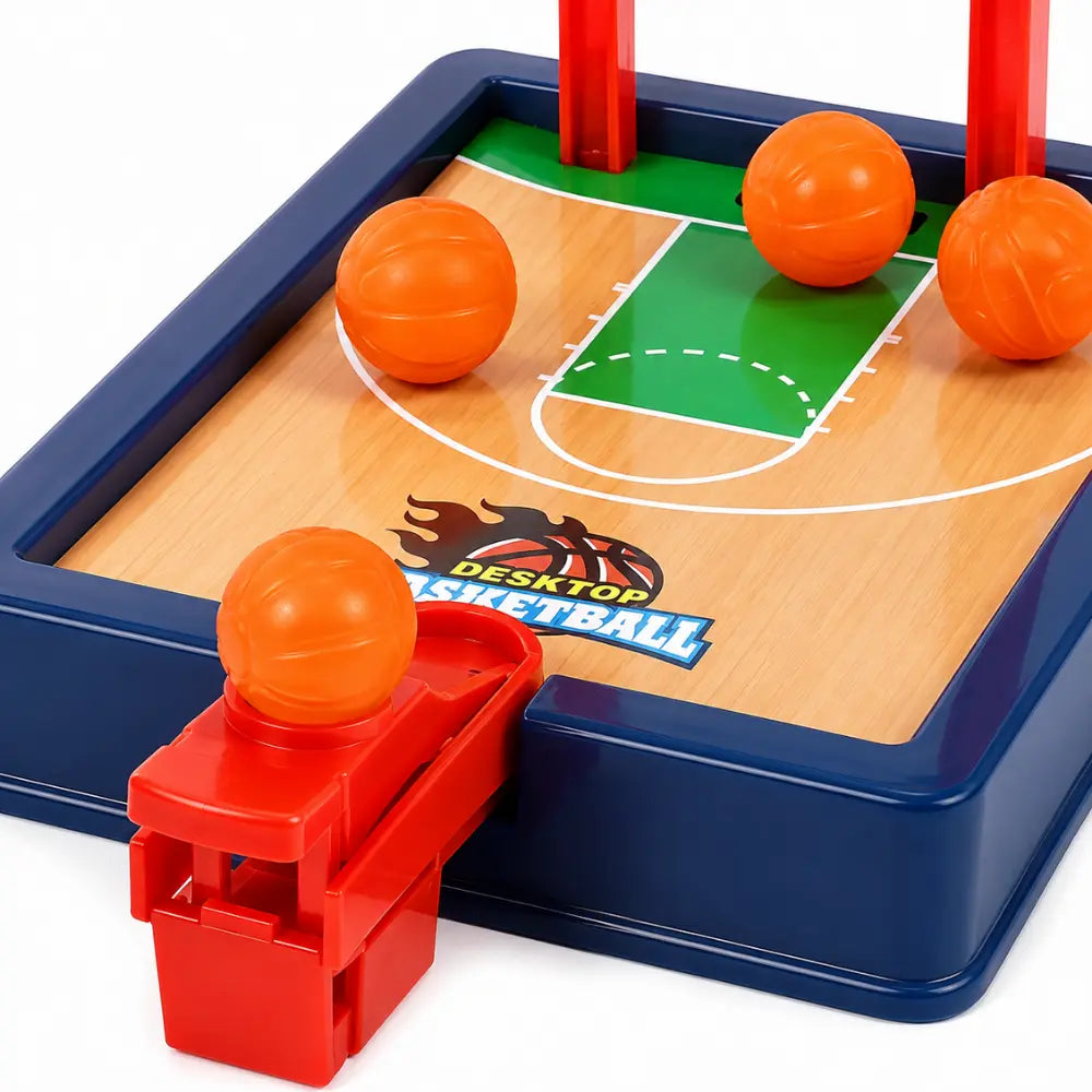 Lançador manual com bolinhas do basquete de mesa infantil