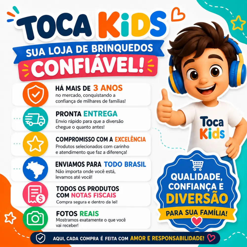 Toca Kids loja de brinquedos com compra segura, produtos selecionados e entrega para todo o Brasil