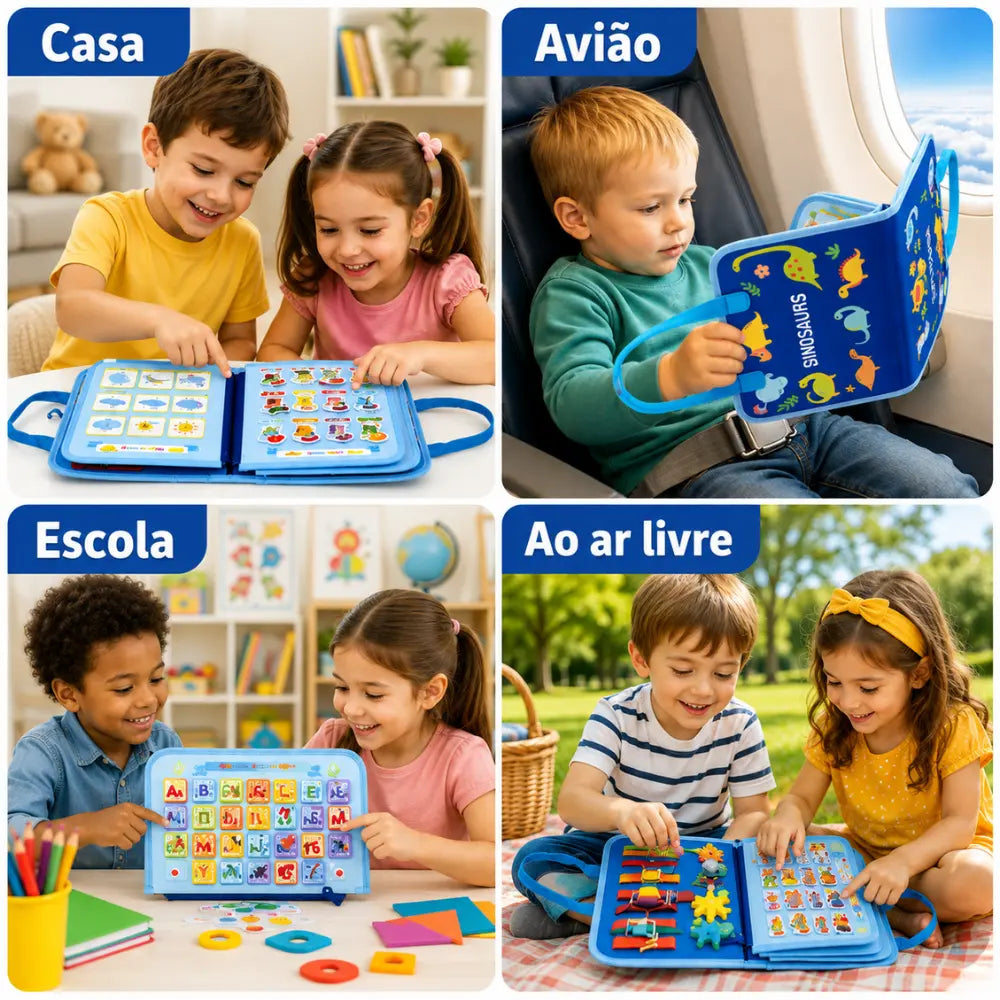 Maleta Montessori portátil para atividades educativas em casa, viagens, escola e ao ar livre