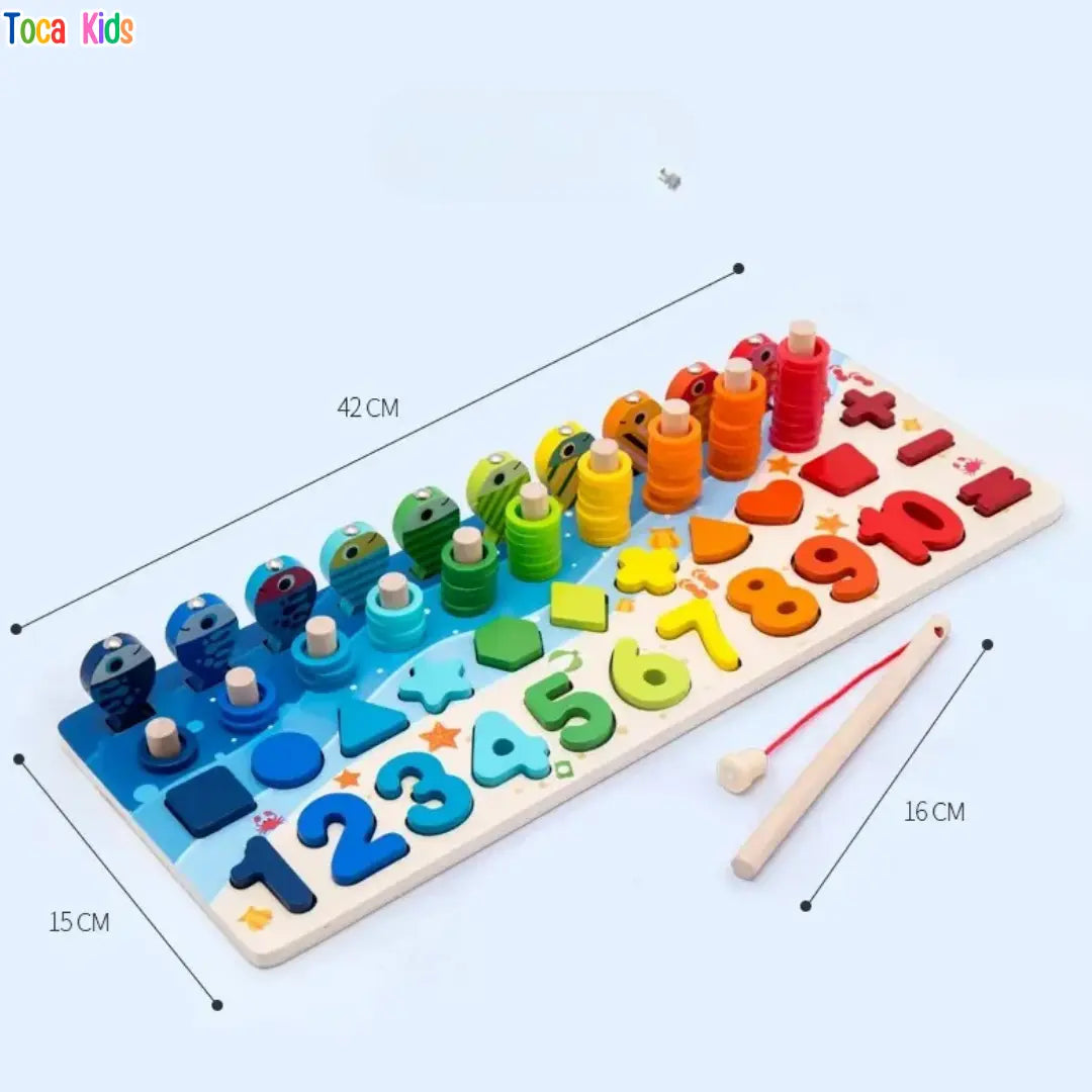 Kit Montessori Madeira – Pescaria, Números e Formas Educativo Infantil