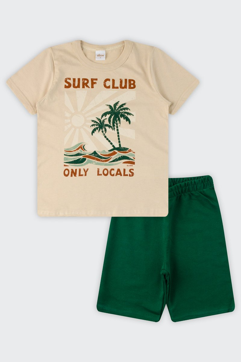 Conjunto Infantil Menino Surf Club Elian Bege