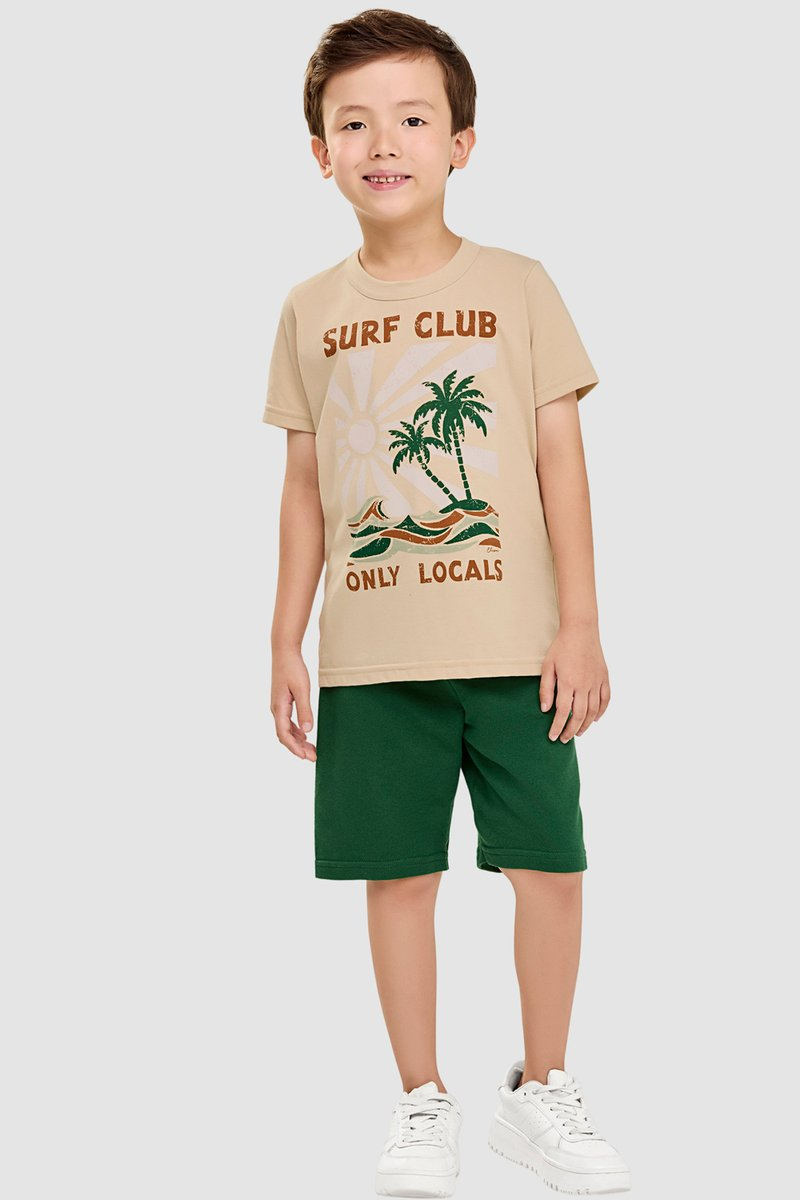 Conjunto Infantil Menino Surf Club Elian Bege
