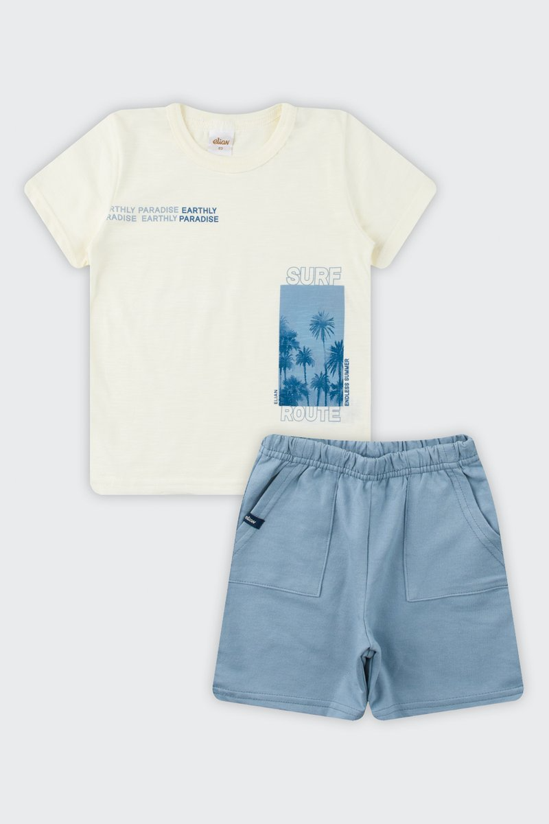 Conjunto Infantil Menino Surf Route Elian Natural