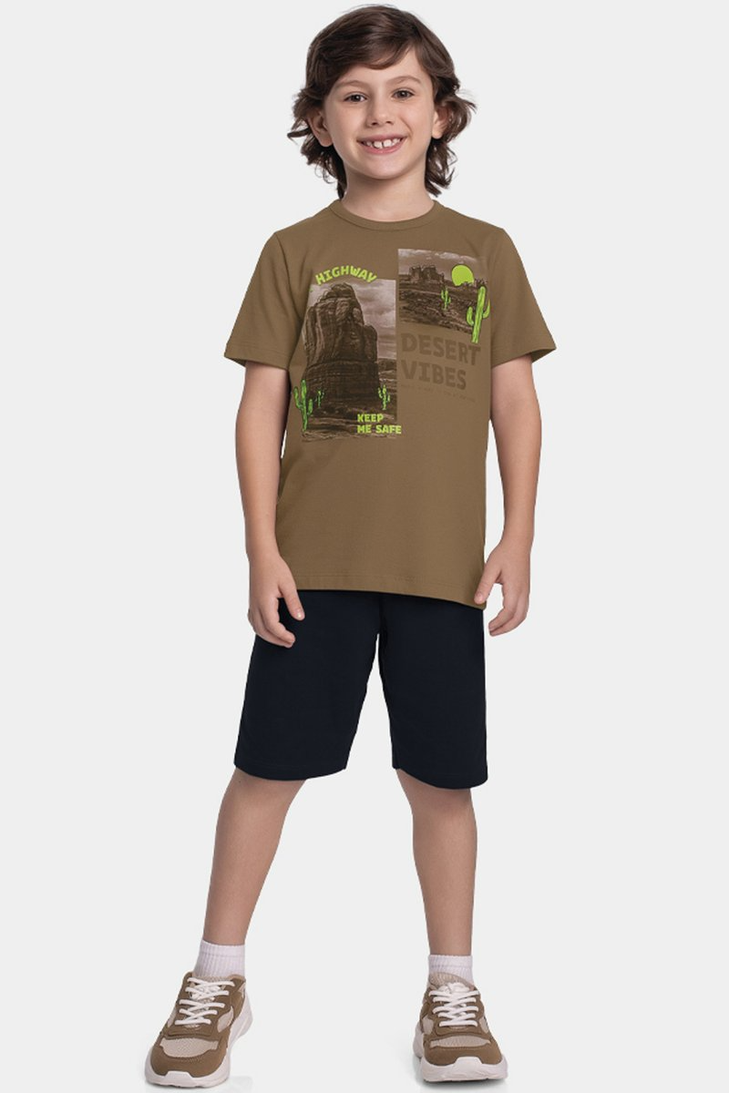 Conjunto Infantil Menino Desert Vibes Fakini Canela