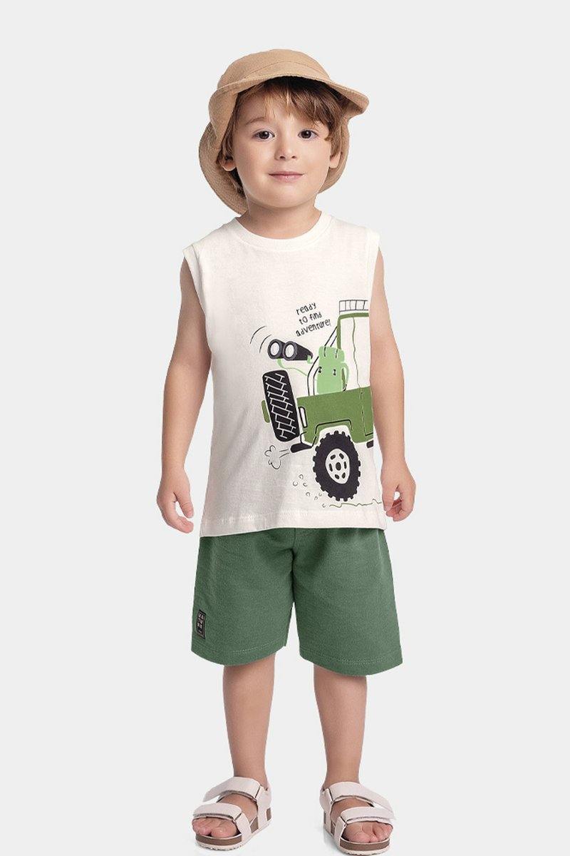 Conjunto Regata Infantil Menino Adventures Fakini Marfim