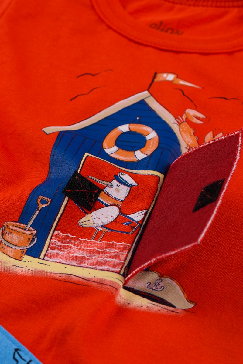 Conjunto Bebê Menino com Aplique Interativo Elian Vermelho
